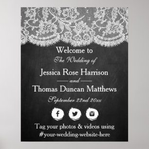 Poster Bienvenue de la collection Mariage Chalkboard & La
