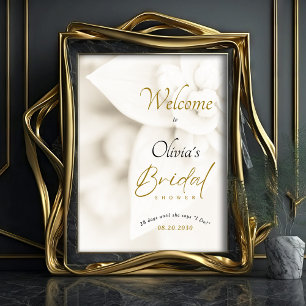 Poster Bienvenue de la Fête des mariées de script en fleu