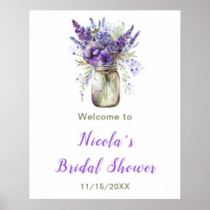 Poster Bienvenue de la Fête des mariées Lavender Mason Ja