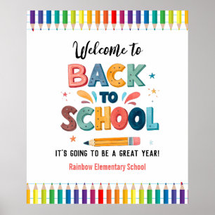 Poster Bienvenue de retour à l'école, Premier jour d'écol