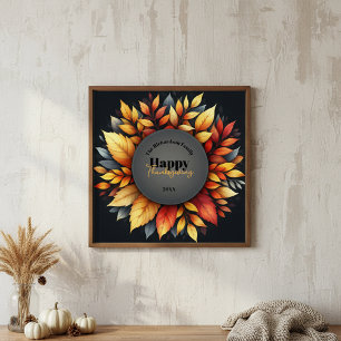 Poster Bienvenue de Thanksgiving pour une famille avec fe