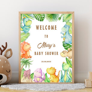 Poster Bienvenue dinosaure