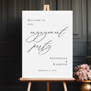 Poster Bienvenue élégante à la fête de fiançailles