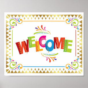 Poster BIENVENUE Fiesta Party Signal Imprimer