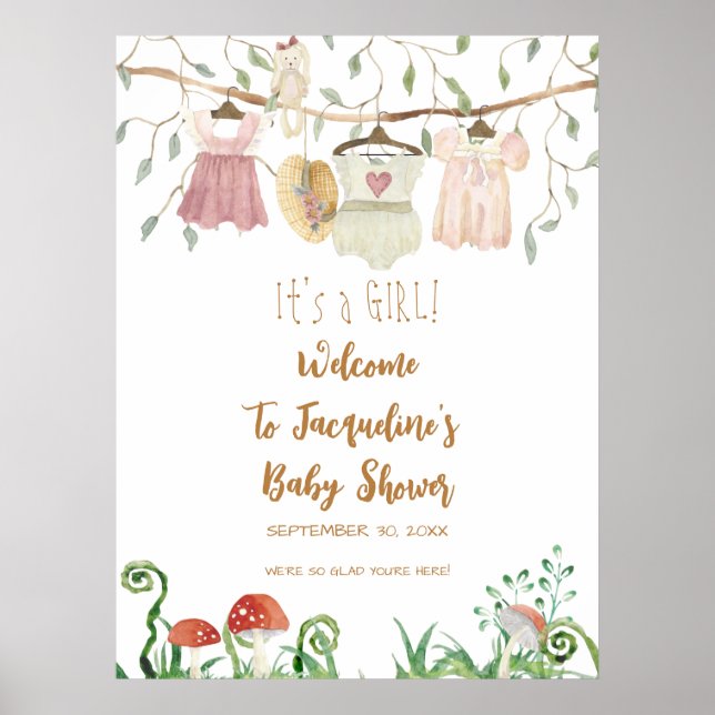 Poster BIENVENUE Fille Bébé Vêtements Vêtements Ligne Dou (Devant)