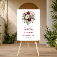 Bienvenue Floral Bourguignon Romantique Eucalyptus
