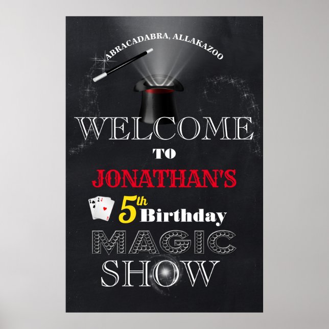 Poster Bienvenue Magie Show Anniversaire (Devant)