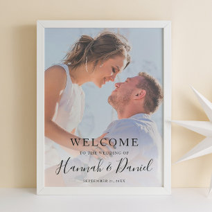 Poster Bienvenue Mariage Moderne Noir Fantaisiste Photo