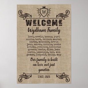 Poster Bienvenue Monogramme Rustique Logo Typographie Bur