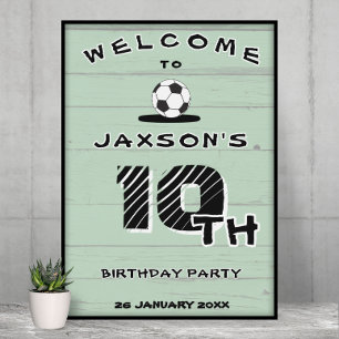 Poster Bienvenue personnalisé pour anniversaire de footba