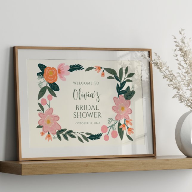 Poster Bienvenue personnalisée pour la douche de mariée f (Créateur téléchargé)