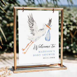Poster Bienvenue pour la Baby Shower Fille au Stork Aquar