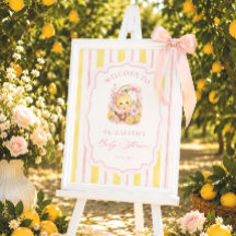 Bienvenue pour la Baby Shower Fille aux Rayures de