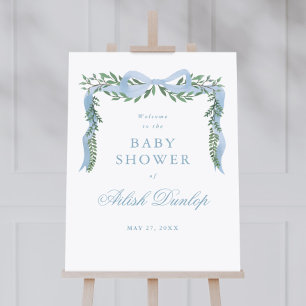 Poster Bienvenue pour la Baby Shower Garçon avec un éléga