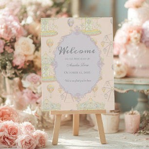 Poster Bienvenue pour l'anniversaire au parc d'attraction