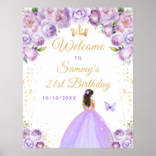 Poster Bienvenue pour l'anniversaire de la princesse aux