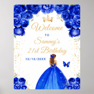 Poster Bienvenue pour l'anniversaire de la princesse aux 