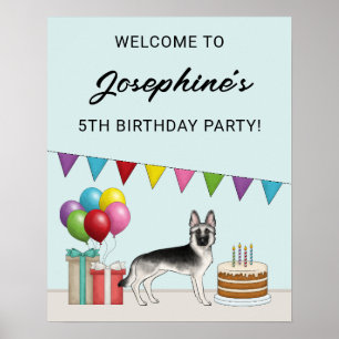 Poster Bienvenue pour l'anniversaire du Berger Allemand S
