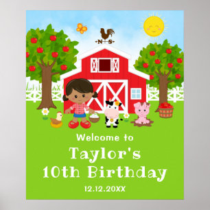 Poster Bienvenue pour l'anniversaire d'une fille afro-amé