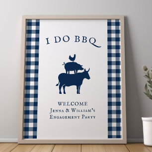 Poster Bienvenue pour le BBQ Rustique Maison de Campagne 