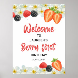 Poster Bienvenue pour le premier anniversaire de Berry Po