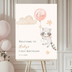 Poster Bienvenue pour le premier anniversaire de la fille