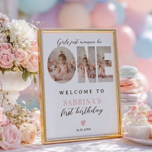 Poster Bienvenue pour le premier anniversaire des filles