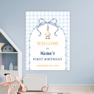 Poster Bienvenue pour le premier anniversaire du garçon a