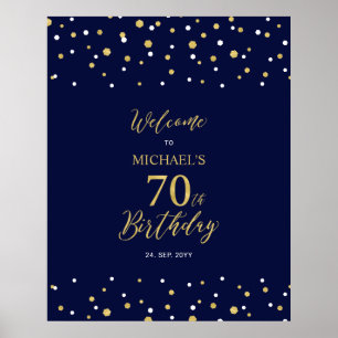 Poster Bienvenue pour les 70 ans Fête d'anniversaire avec