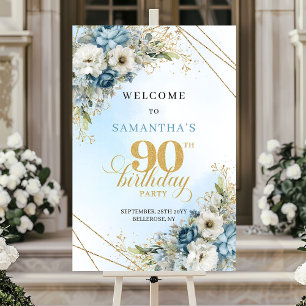 Poster Bienvenue pour un 90e anniversaire Boho poussiéreu