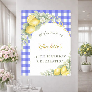 Poster Bienvenue pour un anniversaire dans un jardin ital