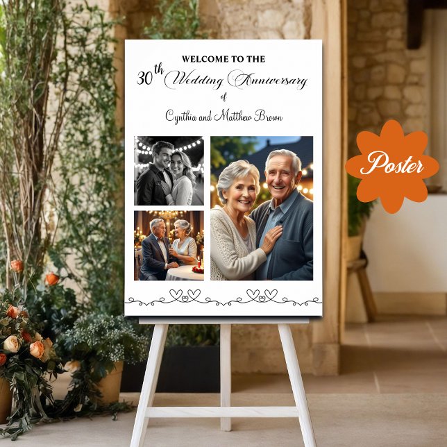 Poster Bienvenue pour un anniversaire de mariage personna (Créateur téléchargé)
