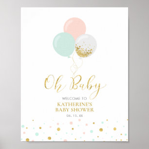 Poster Bienvenue pour une Baby Shower Bébé de Genre Neutr