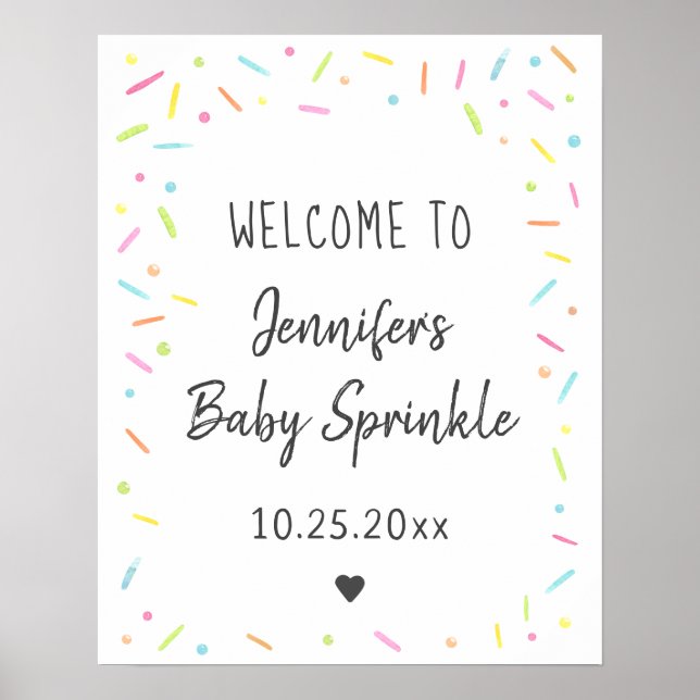 Poster Bienvenue Rainbow Baby Sprinkl (Devant)