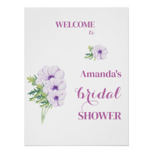 Poster Bienvenue Ranunculus & Anemones Baby Shower Mariag
