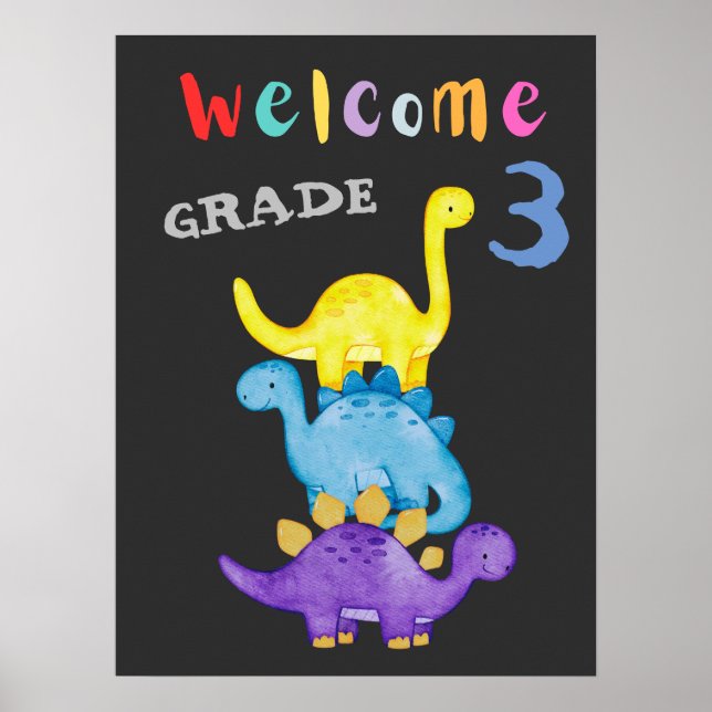 Poster Bienvenue Retour à l'école 3e année (Devant)