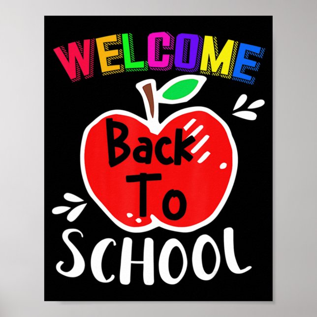 Poster Bienvenue Retour À L'École Fun Enseignants Cadeau  (Devant)