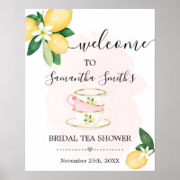 Bienvenue Signe de Thé Mariage Lemons Rose