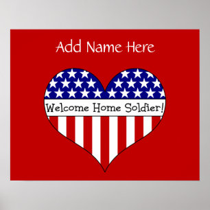 Poster Bienvenue Soldat à la maison ! (Nom personnalisabl