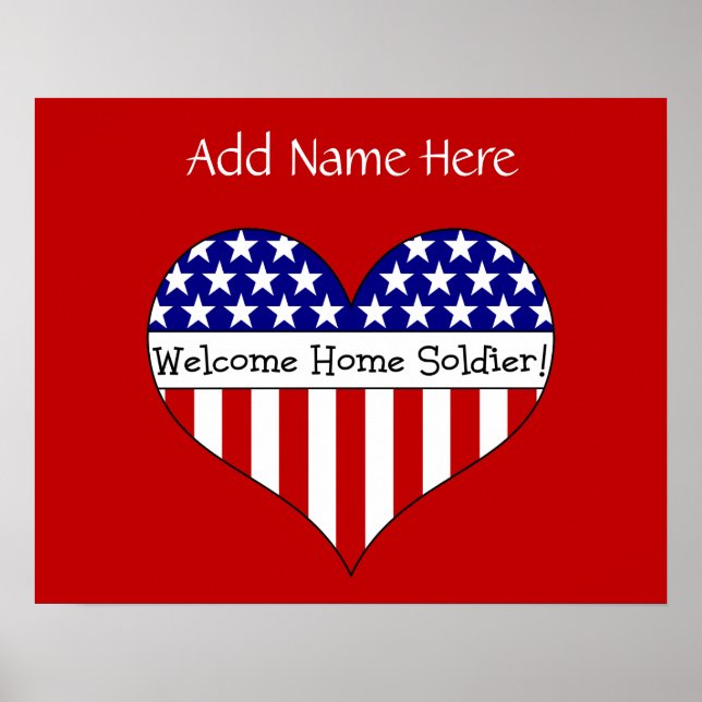 Poster Bienvenue Soldat à la maison ! (Nom personnalisabl (Devant)