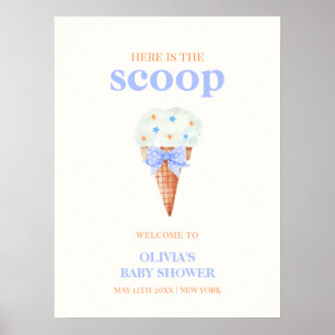 Poster Bienvenue Summer Bow Star Baby shower de crème gla