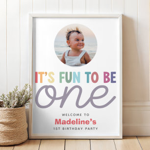 Poster Bienvenue sur la photo d'anniversaire moderne arc-