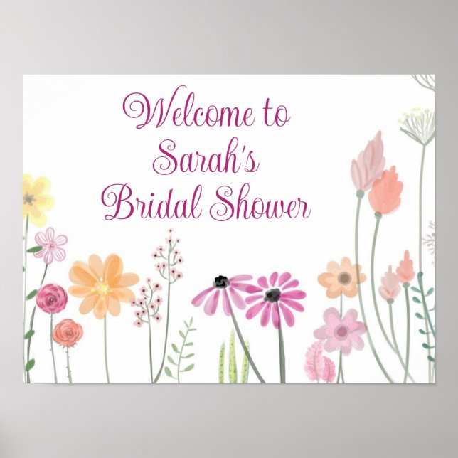 Poster Bienvenue sur l'affiche de la douche nuptiale pers (Devant)