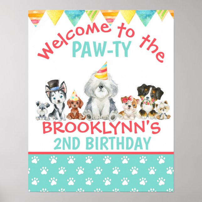Poster Bienvenue sur l'affiche de l'anniversaire de la ma (Devant)