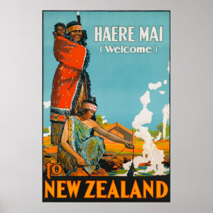 Poster Bienvenue sur l'affiche des Vintage voyage de Nouv