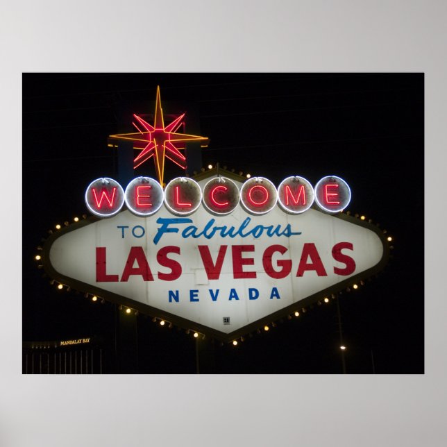 Poster Bienvenue sur l'affiche Fabulous Las Vegas Nevada (Devant)