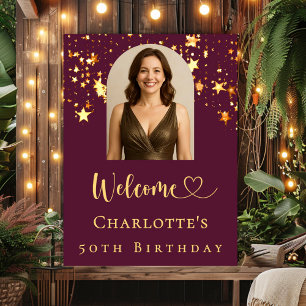 Poster Bienvenue sur l'arche de burgundy pour anniversair