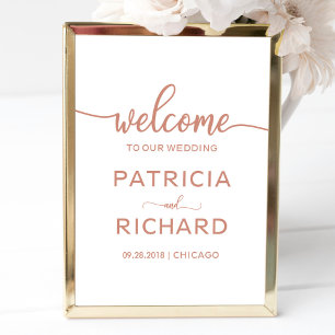 Poster Bienvenue sur notre panneau de calligraphie en or