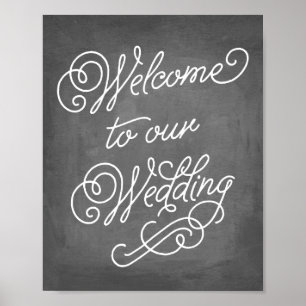 Poster Bienvenue sur notre panneau Mariage   Décor Mariag