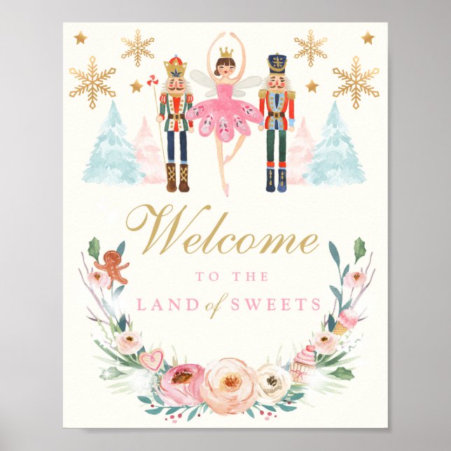 Poster Bienvenue Terre des sucreries Nutcracker fête d'an (Devant)
